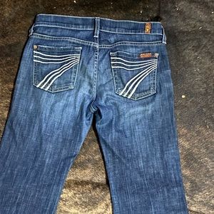 7FAMK Dojo trouser medium wash 
Size 26 (15 inch waist laying flat) 
29.5 inseam